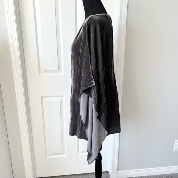 Calypso St Barth Grey Batwing Sleeve Silk Blend Velvet Blouse - Picture 2 of 14